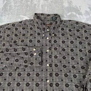 Ivy Crew Shirt Mens 2XL Black White Geometric Button Down Long Sleeve Cotton